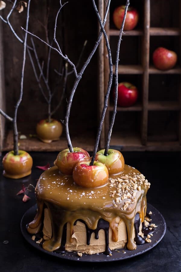 Salted caramel apple Snickers cake
