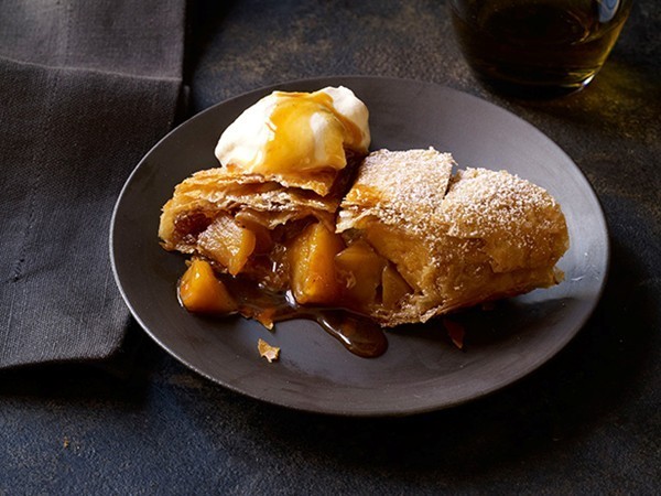 Salted caramel-apple strudel