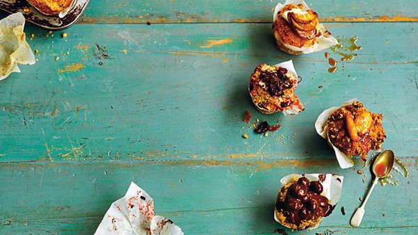 Salted caramel banana muffins