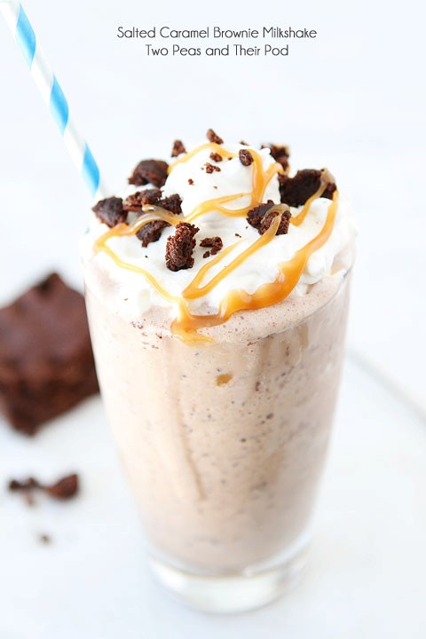 Salted caramel brownie milkshake