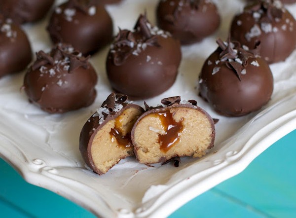 Salted caramel cookie dough truffles