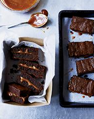 Salted caramel-filled fudge brownies