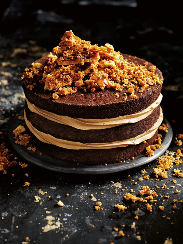 Salted caramel honeycomb crunch  cake
