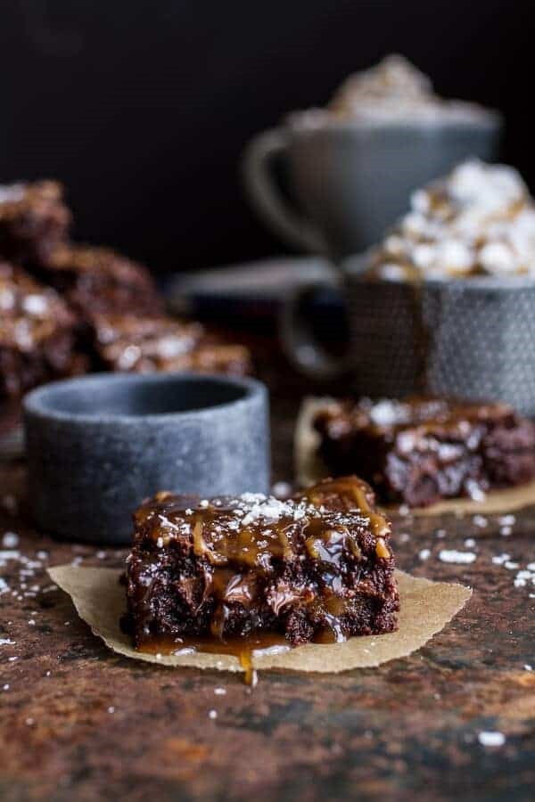 Salted caramel mocha + Nutella brownies