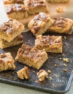 Salted caramel peanut butter bars
