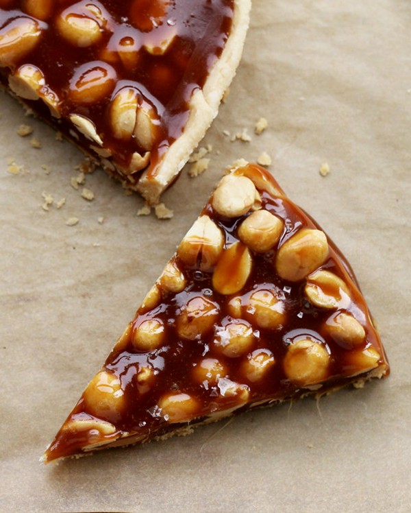 Salted caramel peanut pie