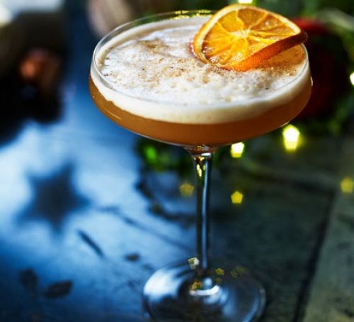 Salted caramel pecan sour