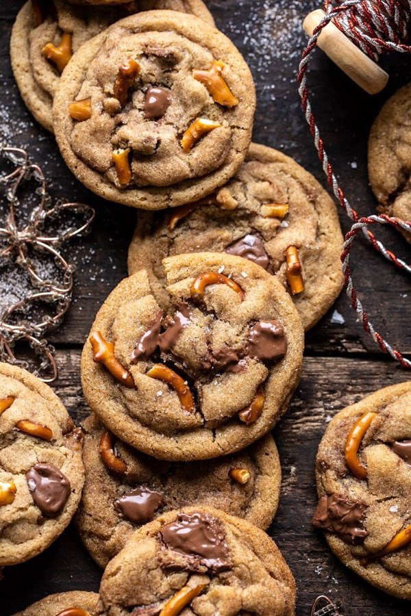 Salted caramel pretzel snickerdoodles