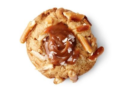 Salted caramel-pretzel thumbprints