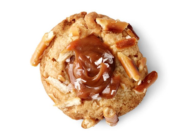 Salted caramel-pretzel thumbprints