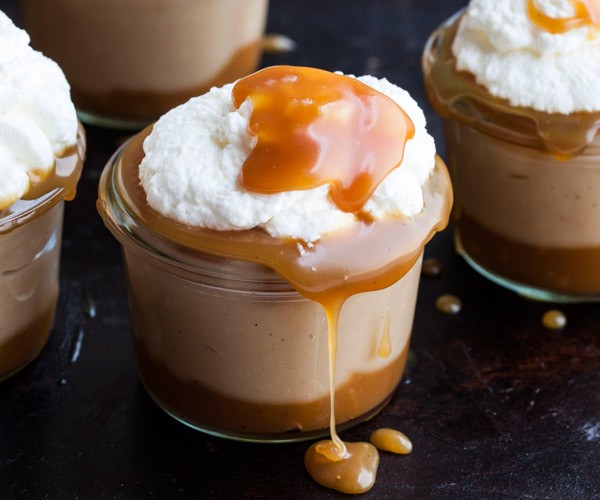 Salted caramel pudding parfaits