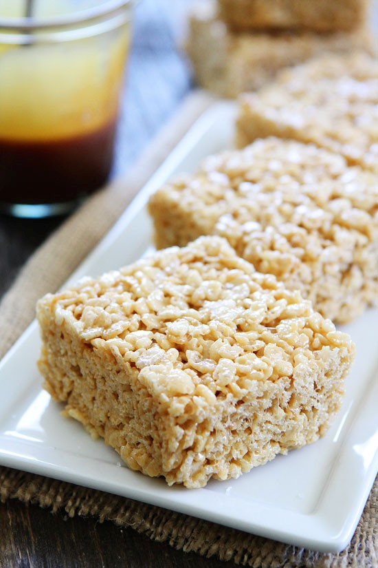Salted caramel Rice Krispies treats