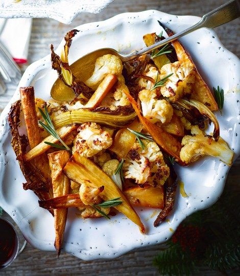 Salted caramel roasted parsnips & cauliflower