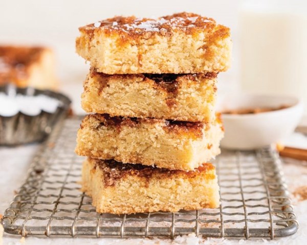 Salted caramel snickerdoodle bars