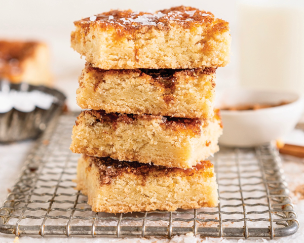 Salted caramel snickerdoodle bars