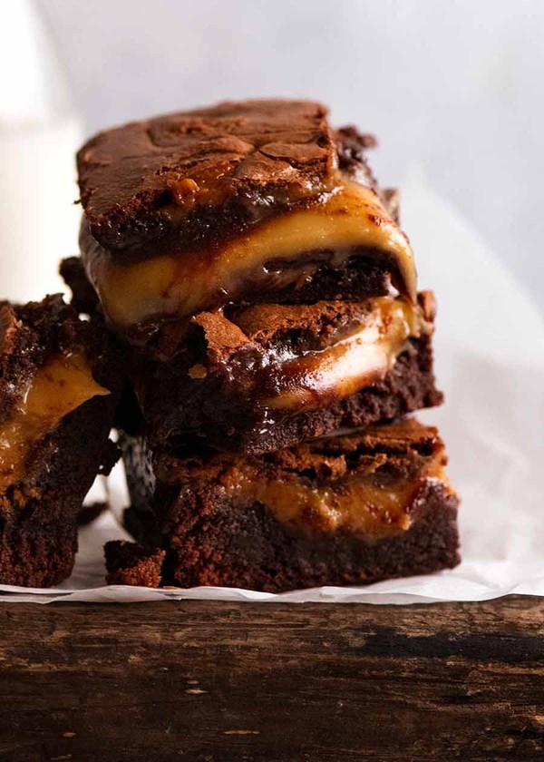 Salted caramel-stuffed brownies