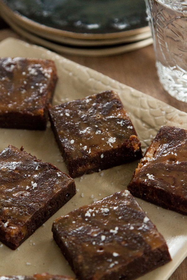 Salted caramel swirl brownies