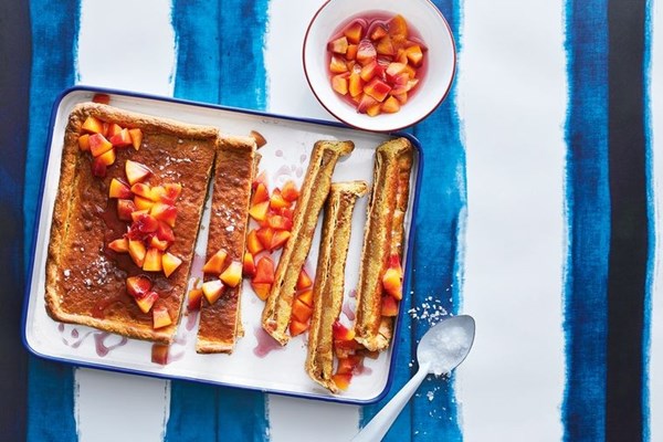 Salted caramel tart with nectarines