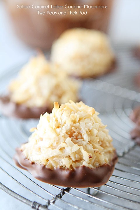 Salted caramel toffee coconut macaroons