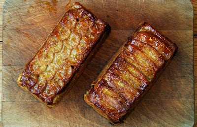 Salted caramel upside down banana cake