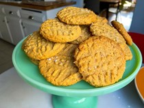 Salted chewy peanut butter cookies
