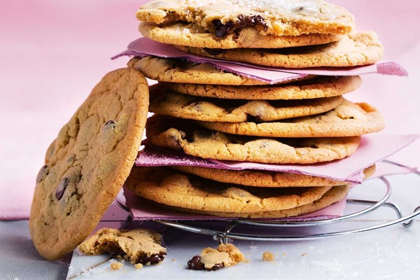 Salted choc-chip cookies