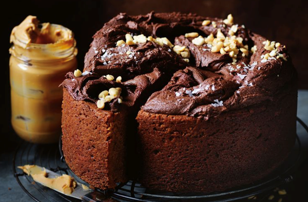 Salted chocolate and peanut butter cake