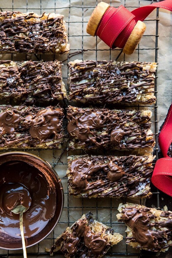 Salted chocolate coconut bars