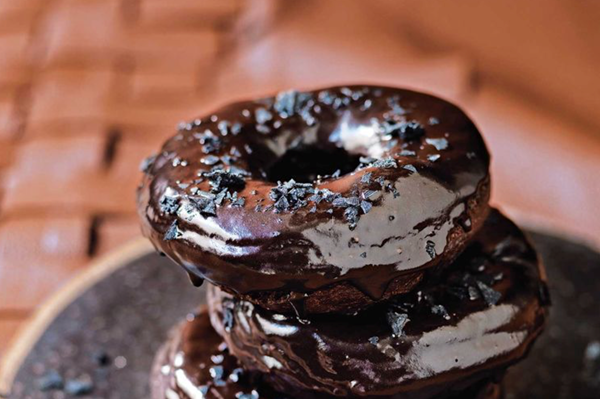 Salted chocolate doughnuts