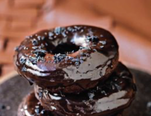 Salted chocolate doughnuts