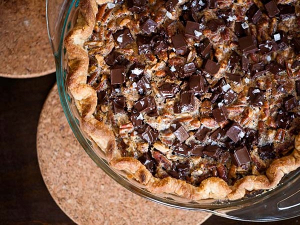 Salted chocolate pecan pie