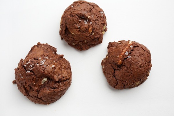 Salted chocolate-rye and pecan cookies