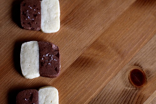 Salted chocolate vanilla bean cookies