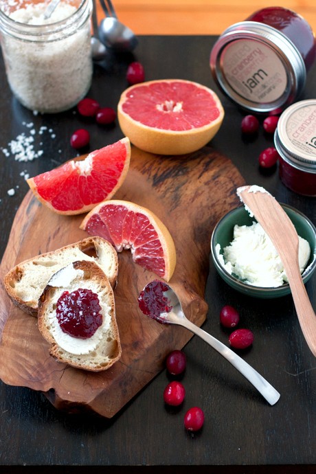 Salted cranberry grapefruit jam