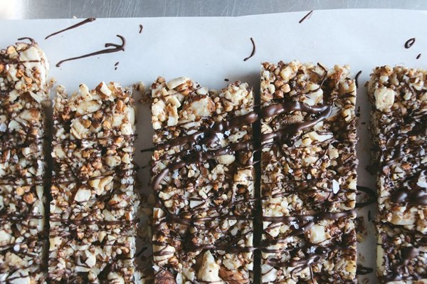 Salted dark chocolate nut bars