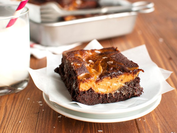 Salted dulce de leche brownies