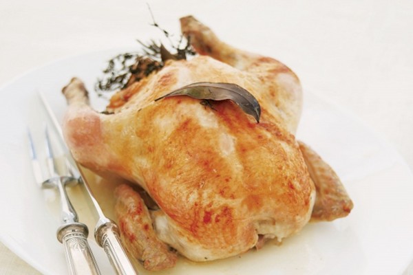 Salted herbed roast chicken