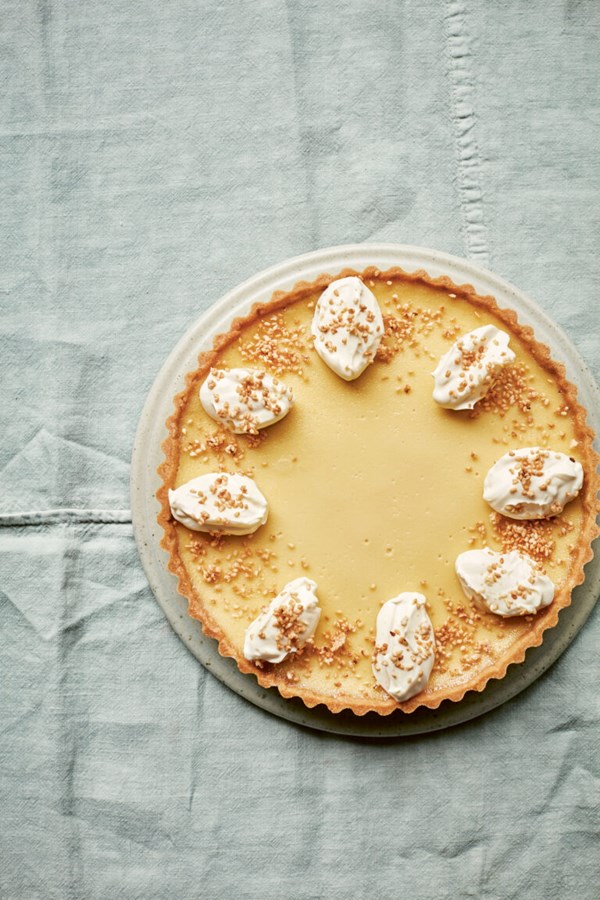 Salted honey sesame tart
