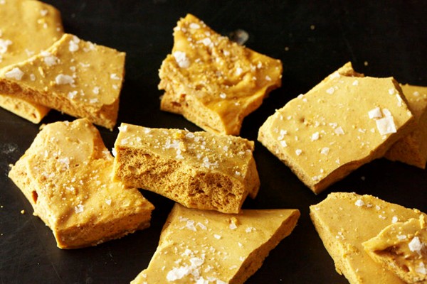 Salted maple honeycomb candy