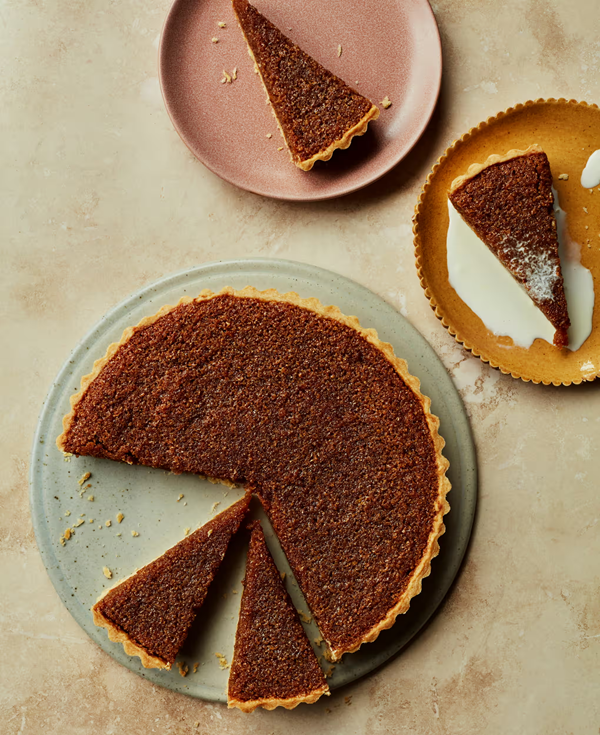 Salted maple treacle tart