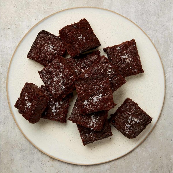 Salted miso brownies