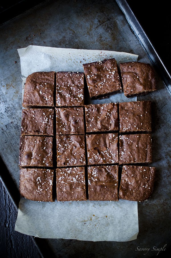 Salted olive oil brownies