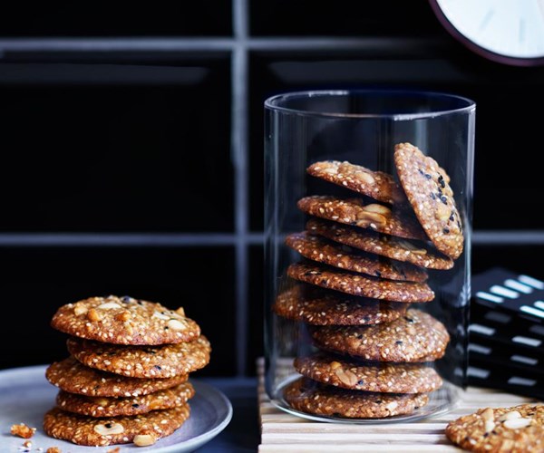 Salted peanut and sesame biscuits