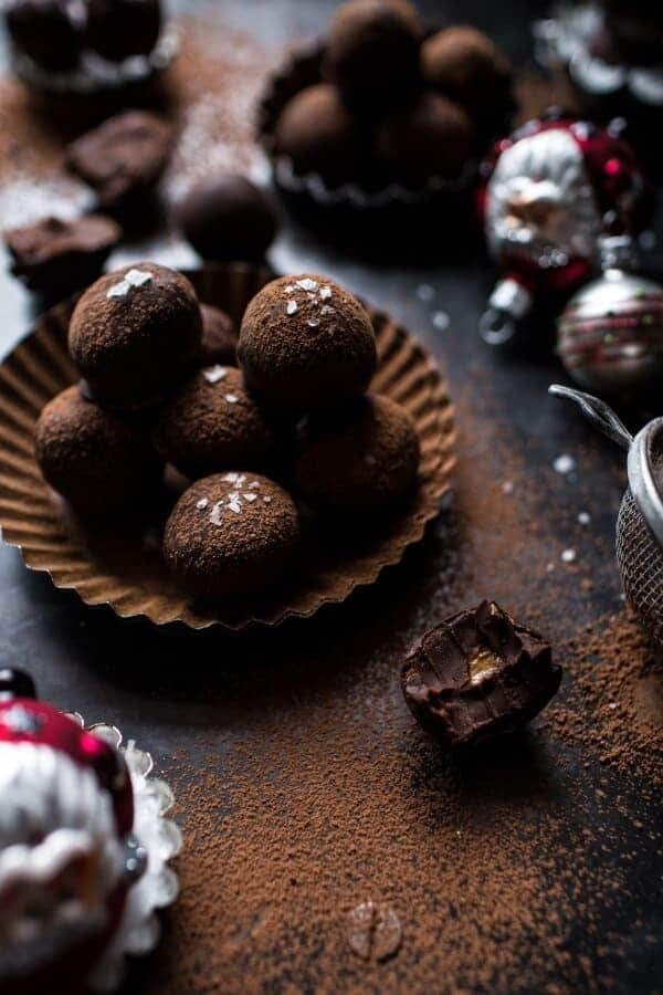 Salted peanut butter caramel chocolate truffles
