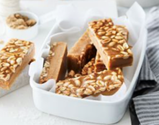 Salted peanut caramel slice