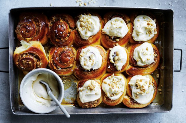 Salted peanut scrolls with maple frosting [Kimmy Gastmeier]