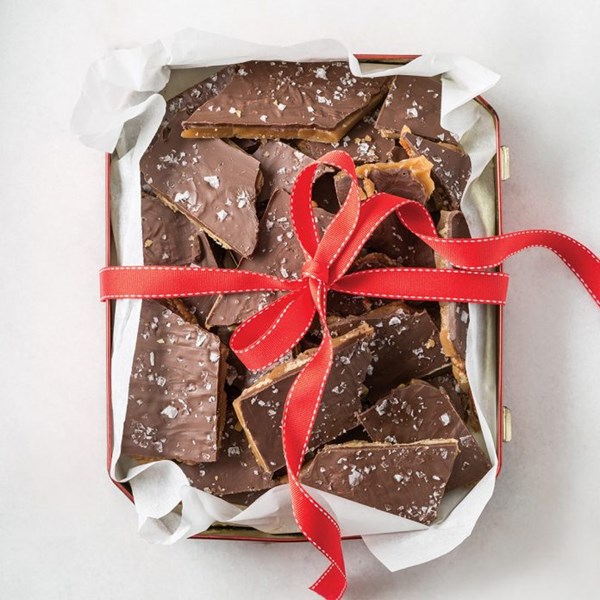 Salted pecan toffee