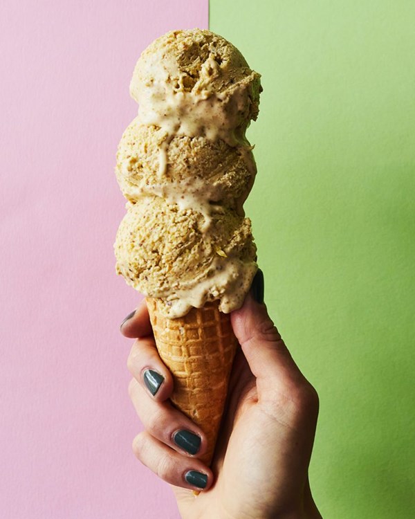 Salted pistachio and lime ice cream 