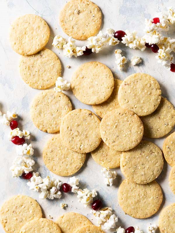 Salted popcorn shortbread
