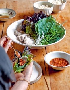 Salted pork with spicy miso sauce (Shiobuta with spicy miso sauce)